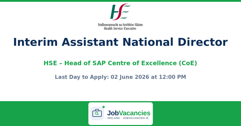Interim Assistant National Director – Head of SAP Centre of Excellence (CoE)