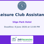 Leisure Club Assistant Jobs in Sligo — Sligo Park Hotel